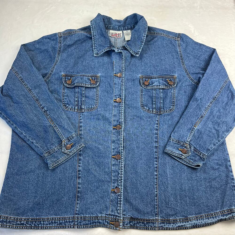 Bill Blass Vintage women’s denim Jean Shirt Jacket Size 3X